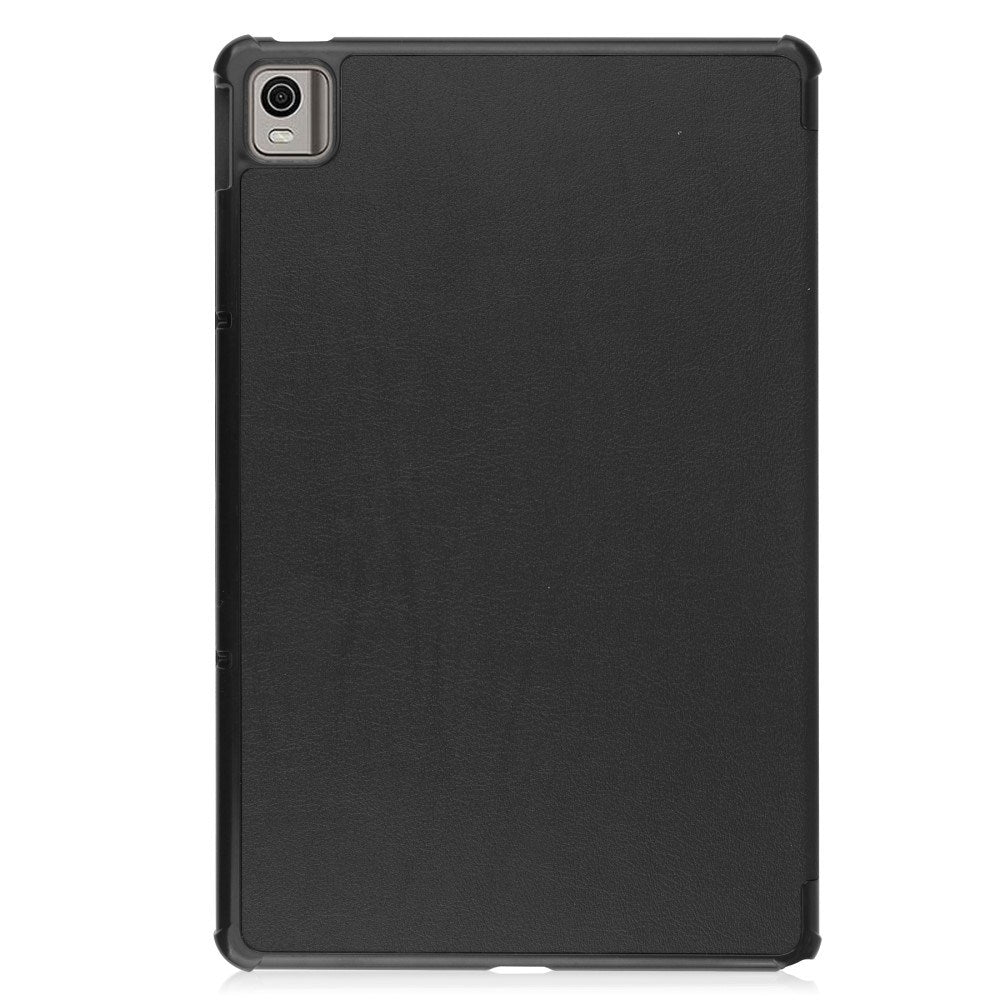 EIDERWOOD Nokia T21 Tri-Fold Læder Flip Cover m. Standerfunktion - Sort