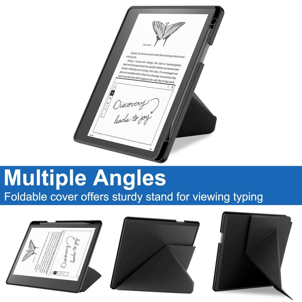 Amazon Kindle Scribe 11th Generation (2022) Origami Kunstlæder Flip Cover m. Pen Holder - Sort