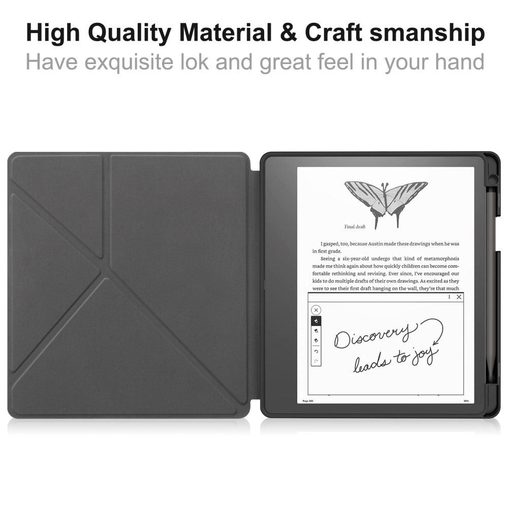 Amazon Kindle Scribe 11th Generation (2022) Origami Læder Flip Cover m. Pen Holder - Kat