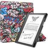 Amazon Kindle Scribe 11th Generation (2022) Origami Læder Flip Cover m. Pen Holder - Graffiti