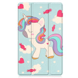 Lenovo Tab M8 (4. Gen.) - EIDERWOOD Tri-Fold Kunstlæder Flip Cover m. Mønster - Enhjørning