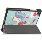 Lenovo Tab M8 (4. Gen.) - EIDERWOOD Tri-Fold Kunstlæder Flip Cover m. Mønster - Enhjørning