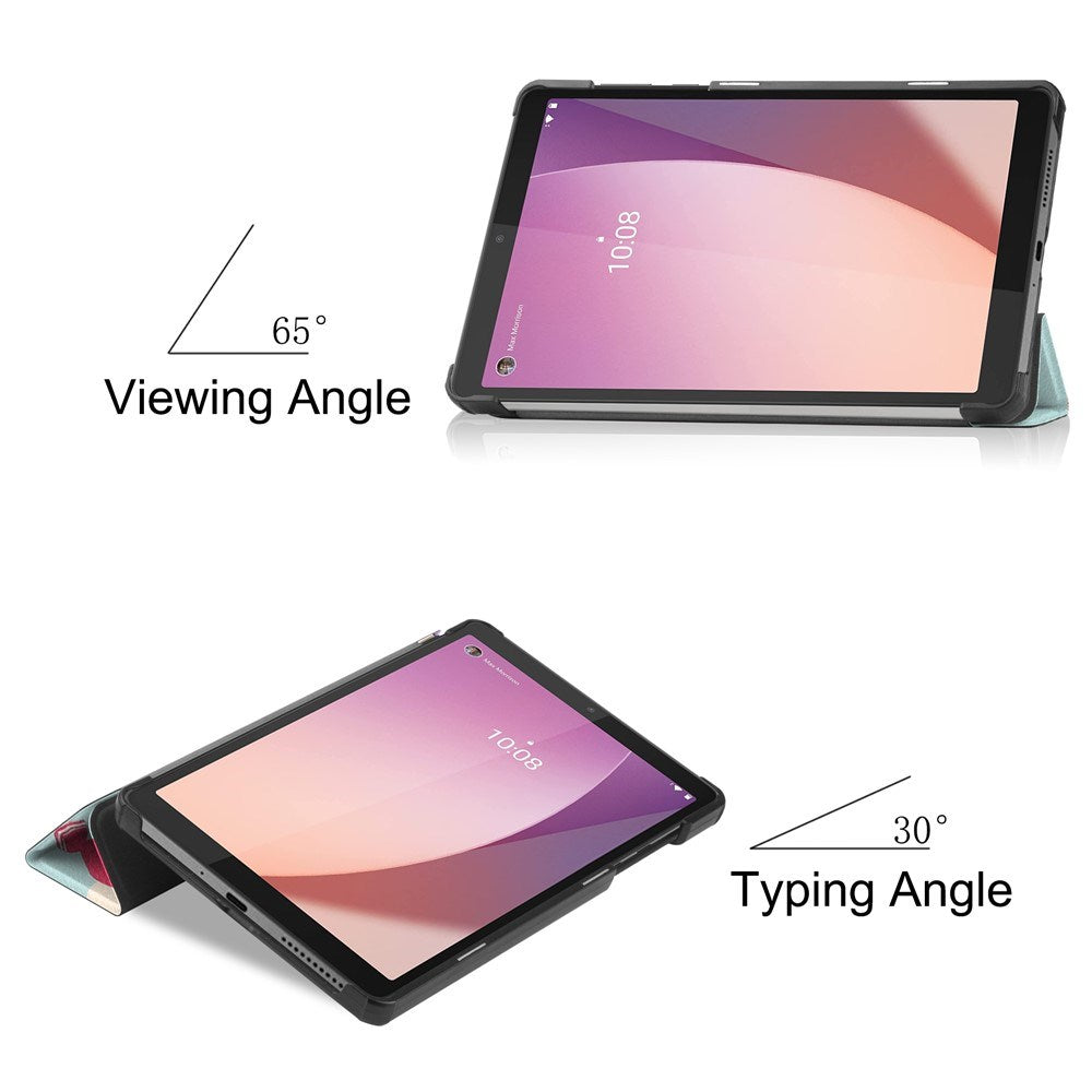 Lenovo Tab M8 (4. Gen.) - EIDERWOOD Tri-Fold Kunstlæder Flip Cover m. Mønster - Enhjørning