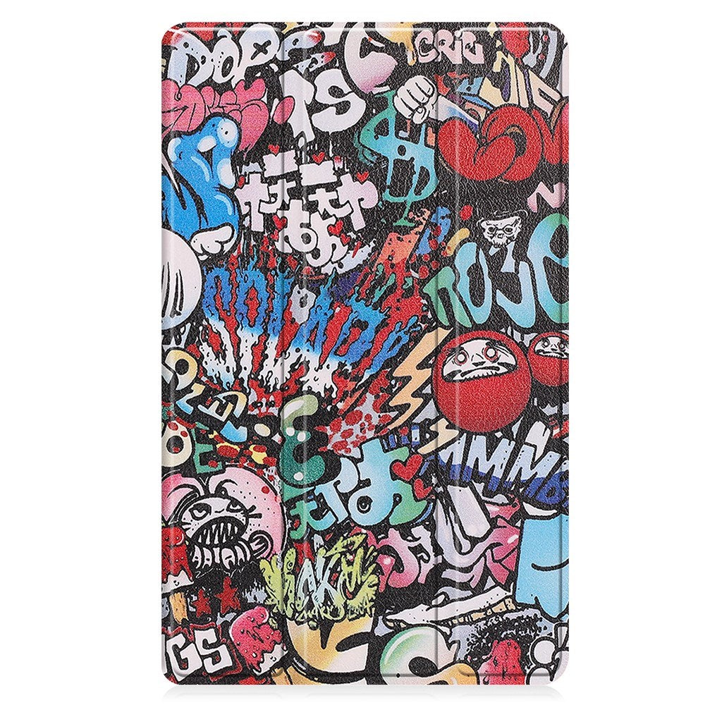 Lenovo Tab M8 (4. Gen.) - EIDERWOOD Tri-Fold Kunstlæder Flip Cover m. Mønster - Graffiti