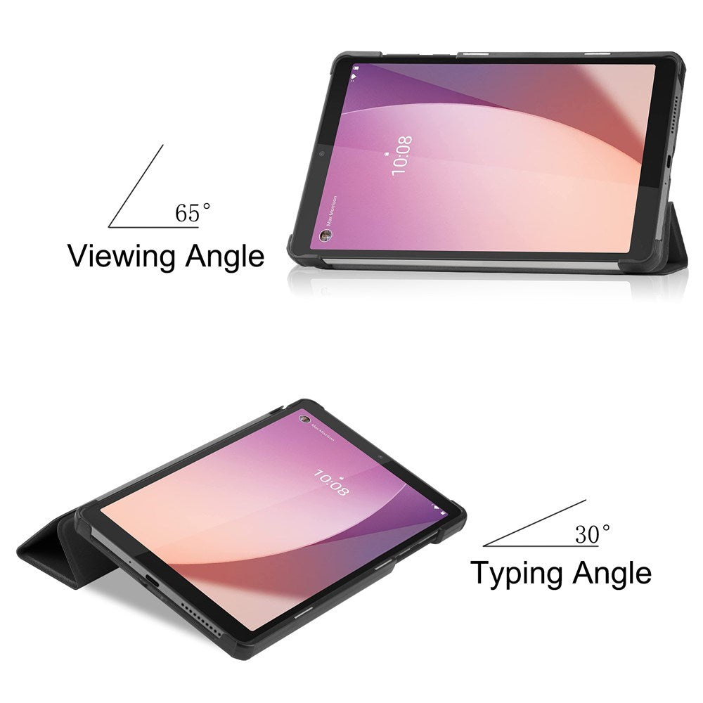 Lenovo Tab M8 (4. Gen.) - EIDERWOOD Tri-Fold Kunstlæder Flip Cover - Sort