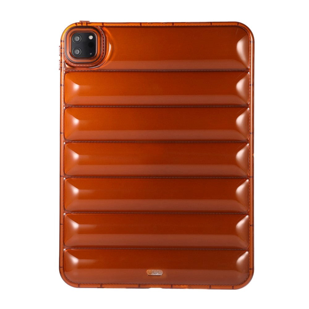 iPad Pro 11" (2022 / 2021 / 2020 / 2018) Fleksibelt Plastik Bagside Cover - Riller - Gennemsigtig / Brun