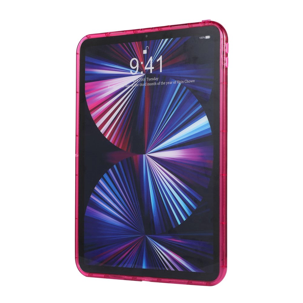 iPad Pro 11" (2022 / 2021 / 2020 / 2018) Fleksibelt Plastik Bagside Cover - Riller - Gennemsigtig / Pink