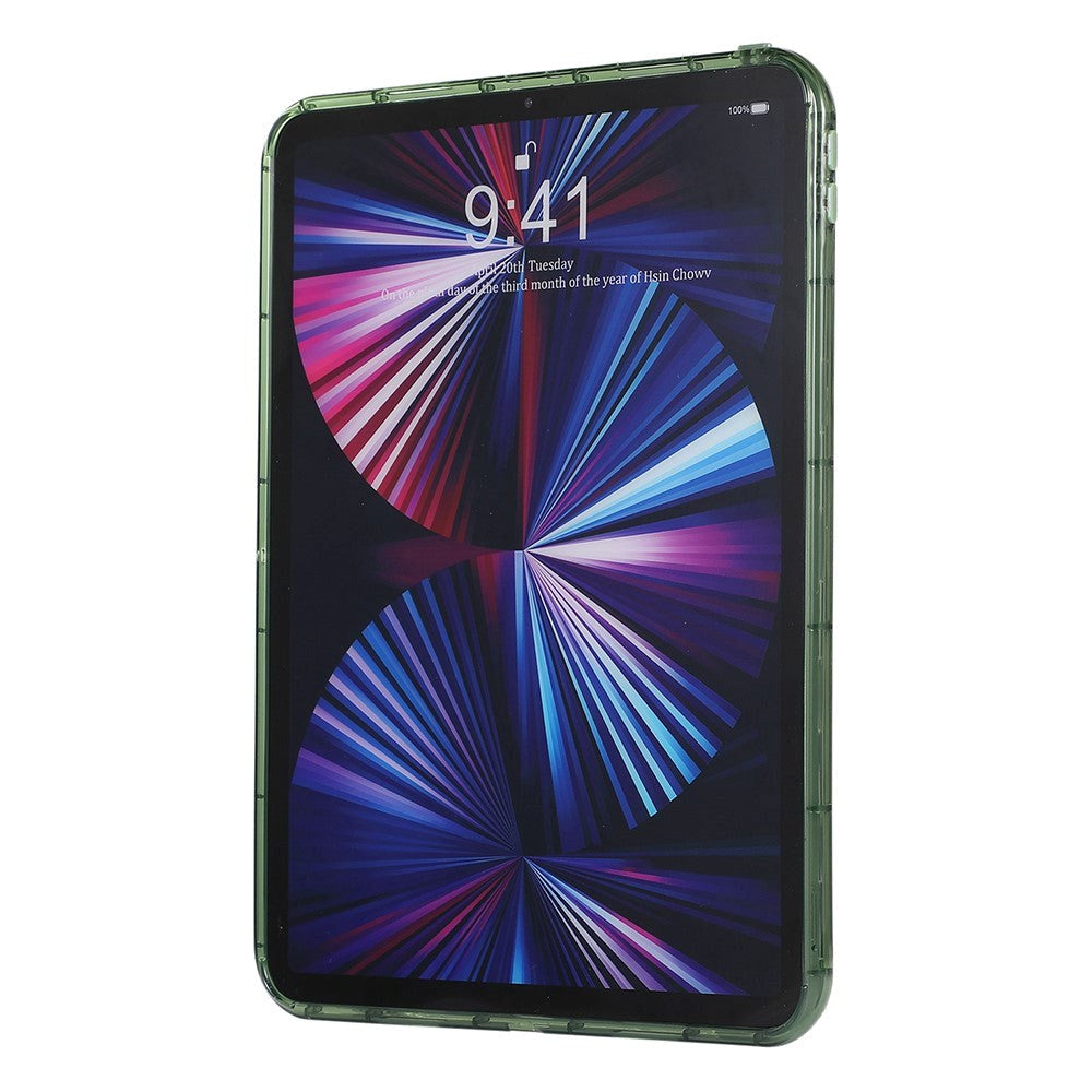 iPad Pro 11" (2022 / 2021 / 2020 / 2018) Fleksibelt Plastik Bagside Cover - Flet Design - Gennemsigtig / Grøn