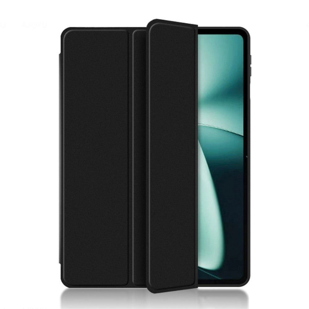 OnePlus Pad / Oppo Pad 2 Tri-Fold Læder Flip Cover - Sort