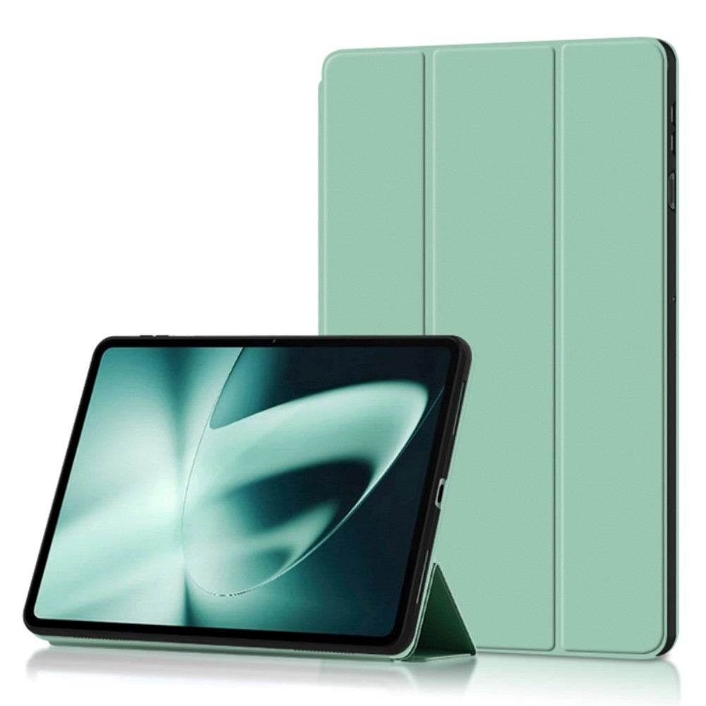 OnePlus Pad / Oppo Pad 2 Tri-Fold Læder Flip Cover - Cyan