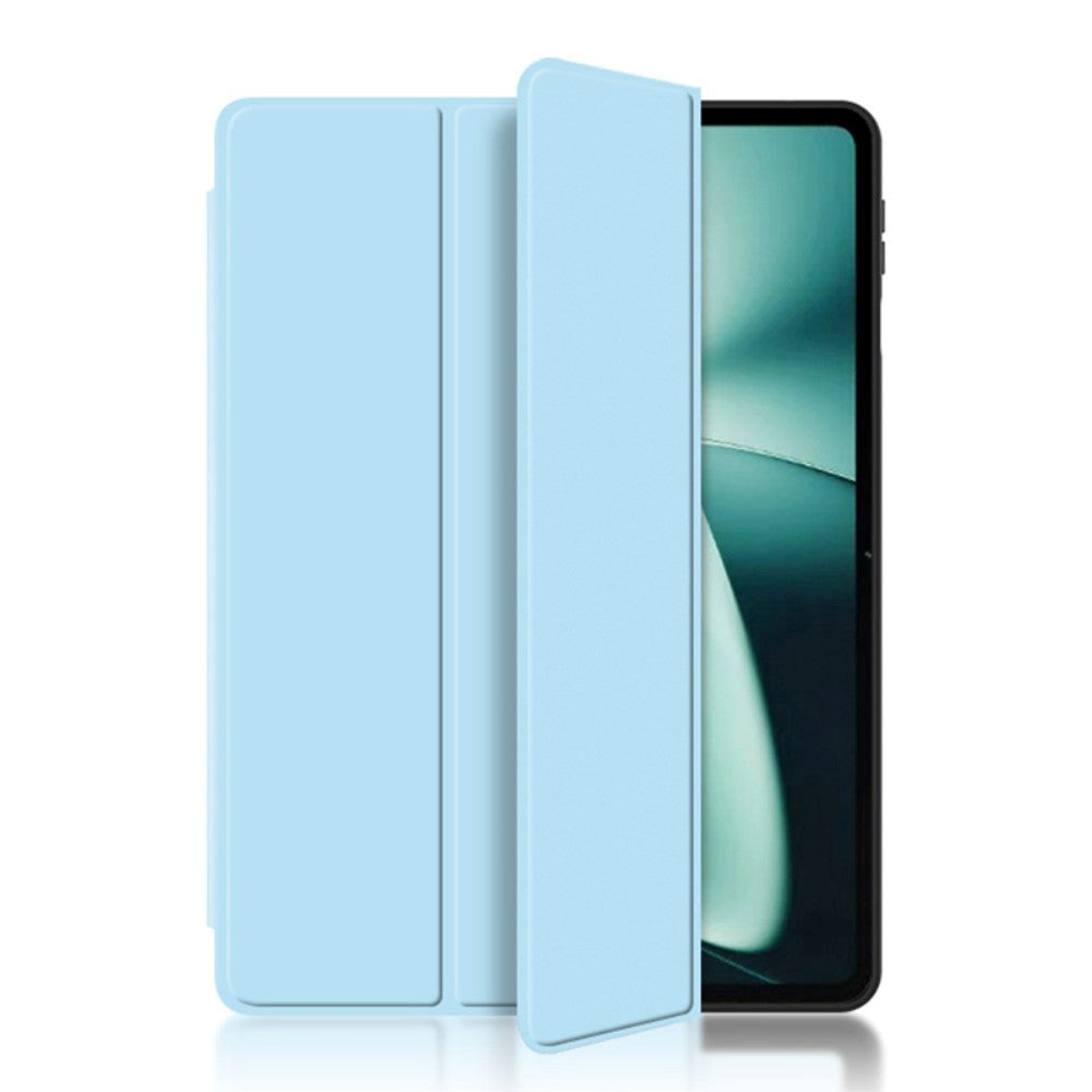 OnePlus Pad / Oppo Pad 2 Tri-Fold Læder Flip Cover - Blå