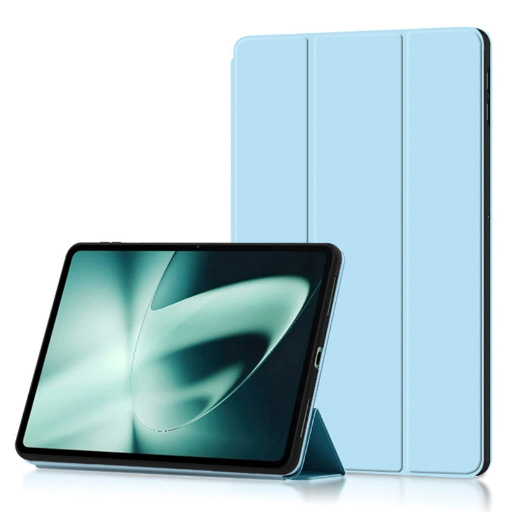 OnePlus Pad / Oppo Pad 2 Tri-Fold Læder Flip Cover - Blå