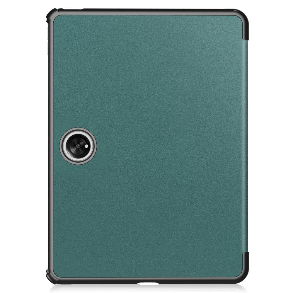 OnePlus Pad / Oppo Pad 2 Tri-Fold Læder Flip Cover m. Vågeblus Funktion - Mørkegrøn