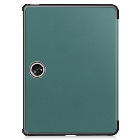 OnePlus Pad / Oppo Pad 2 Tri-Fold Læder Flip Cover m. Vågeblus Funktion - Mørkegrøn