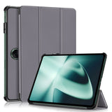 OnePlus Pad / Oppo Pad 2 Tri-Fold Læder Flip Cover m. Standerfunktion - Grå