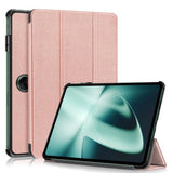 OnePlus Pad / Oppo Pad 2 Tri-Fold Læder Flip Cover m. Standerfunktion - Rose Gold