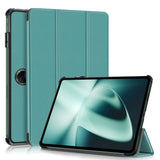 OnePlus Pad / Oppo Pad 2 Tri-Fold Læder Flip Cover m. Standerfunktion - Turkis