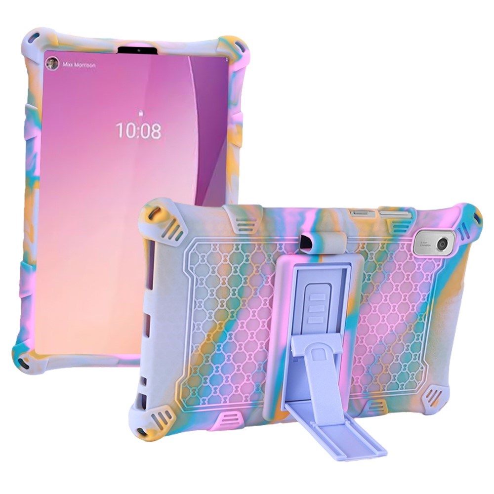 Lenovo Tab M9 Silikone Cover m. Ståfunktion - Lilla / Lyserød