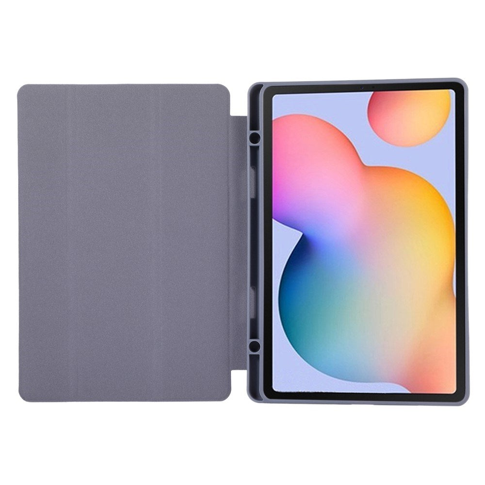 Samsung Galaxy Tab S6 Lite (2020-2024) Magnetisk Tri-Fold Læder Flip Cover m. Pencil Holder - Lilla