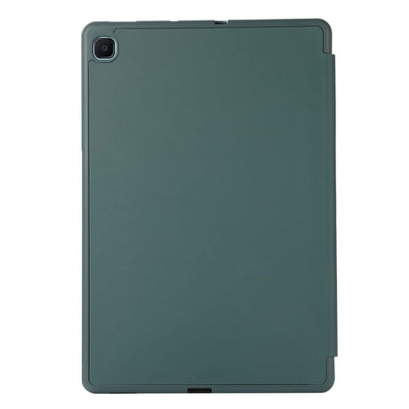 Samsung Galaxy Tab S6 Lite (2020-2024) Magnetisk Tri-Fold Læder Flip Cover m. Pencil Holder - Mørkegrøn