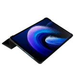 Xiaomi Pad 6 Tri-fold Læder Flip Cover m. Vågeblus Funktion - Sort