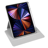 iPad Pro 12.9" (2022 / 2021 / 2020 / 2018) Hybrid Flip Cover Apple Pencil Holder - Grå / Gennemsigtig