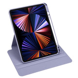 iPad Pro 12.9" (2022 / 2021 / 2020 / 2018) Hybrid Flip Cover Apple Pencil Holder - Lilla / Gennemsigtig