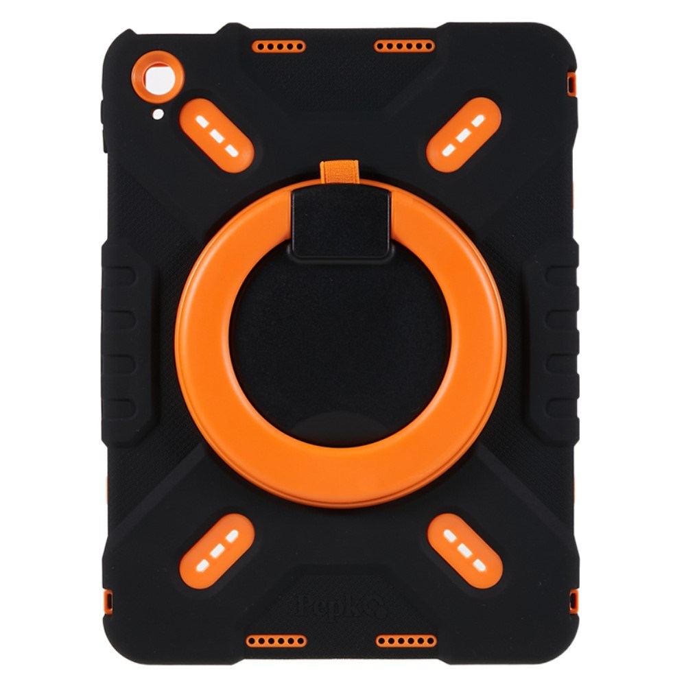 Pepkoo iPad 11" (2025) / 10.9" (2024 / 2022) Børne Cover m. Kickstand - Sort / Orange