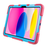 Pepkoo iPad 11" (2025) / 10.9" (2024 / 2022) Børne Cover m. Kickstand - Lyserød / Blå