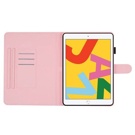 iPad 10.2" (2021 / 2020 / 2019) / Air 10.5" (2019) / Pro 10.5" Læder Flip Cover m. Farvede Prikker - Rød / Hvid