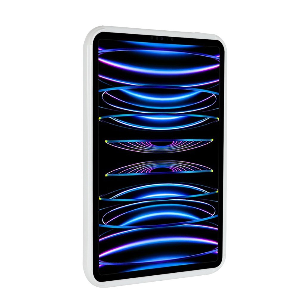 iPad Pro 11" (2022 / 2021 / 2020 / 2018) Fleksibelt Plastik Bagside Cover - Bølget Design - Hvid