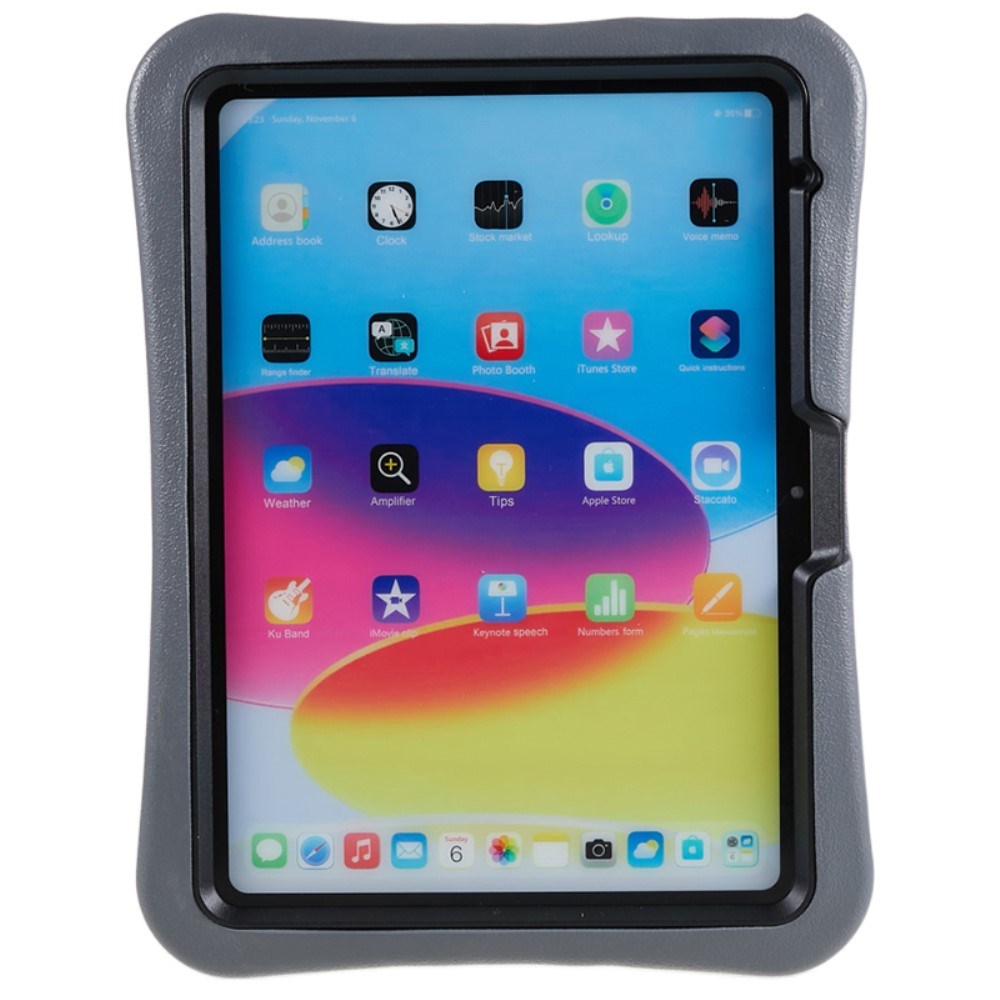 EIDERWOOD iPad 11" (2025) / 10.9" (2024 / 2022) Børne Cover m. Roterbar Ståfunktion - Grå / Sort