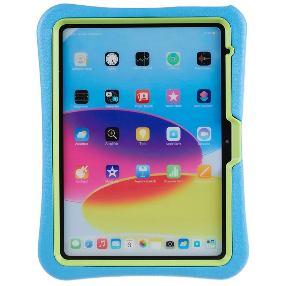 EIDERWOOD iPad 11" (2025) / 10.9" (2024 / 2022) Børne Cover m. Roterbar Ståfunktion - Blå / Grøn