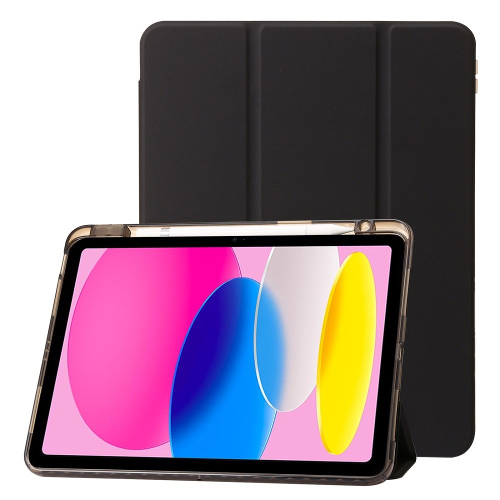 EIDERWOOD iPad 10.9" (2024/2022) Tri-Fold Kunst Læder Flip Cover m. Apple Pencil Holder - Sort