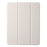 EIDERWOOD iPad 10.9" (2024/2022) Tri-Fold Kunst Læder Flip Cover m. Apple Pencil Holder - Creme