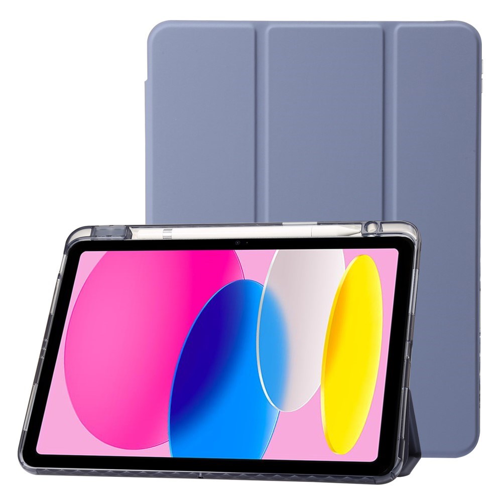 EIDERWOOD iPad 10.9" (2022) Tri-Fold Kunst Læder Flip Cover m. Apple Pencil Holder - Lilla