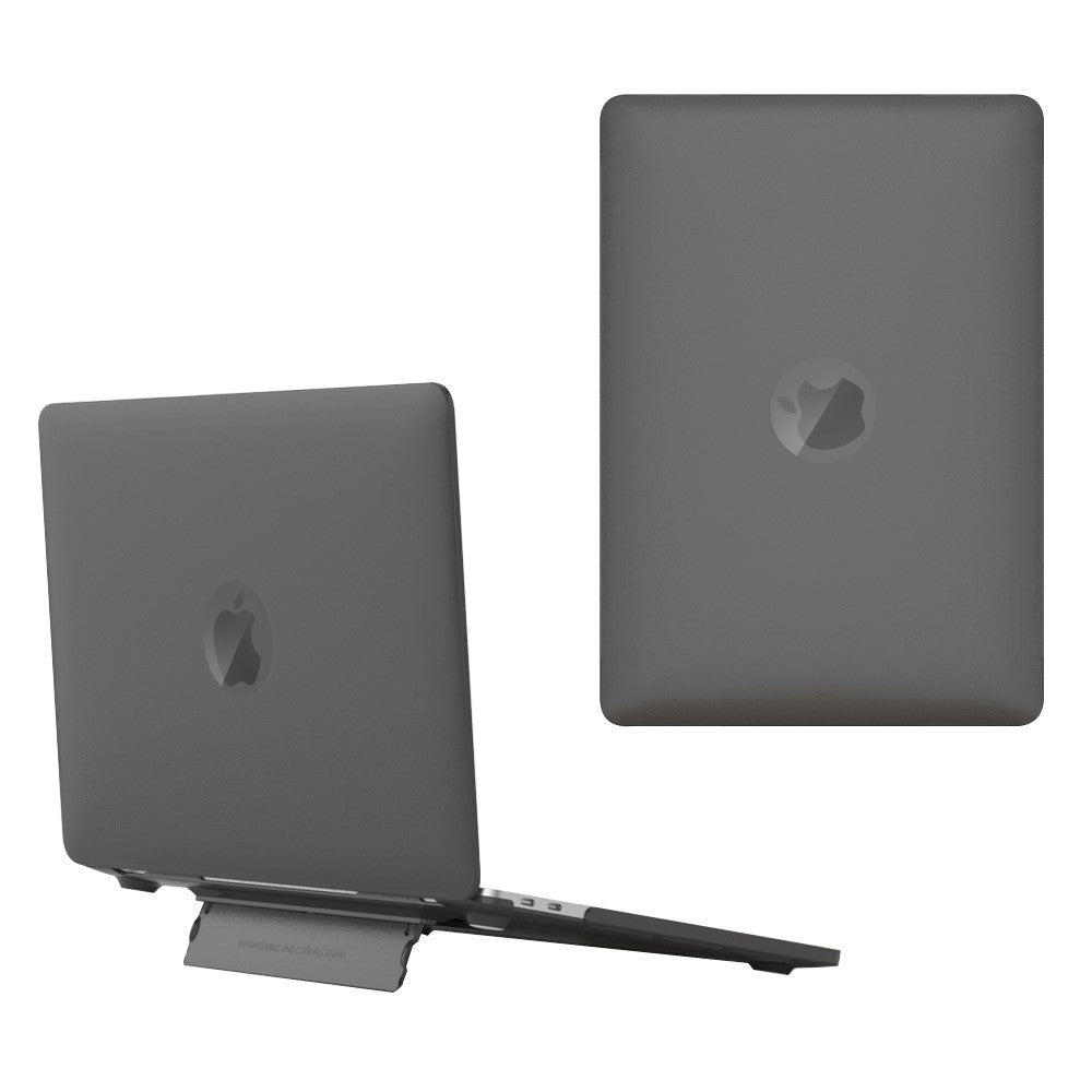 Macbook Air 13 (2018-2020) Plastik Cover m. Ståfunktion - Frosted Sort