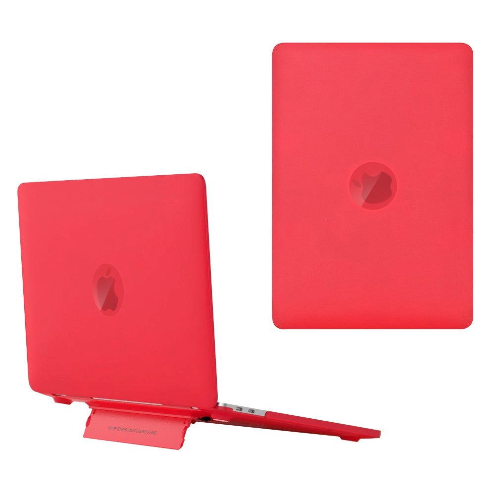 Macbook Air 13 (2018-2020) Plastik Cover m. Ståfunktion - Frosted Rød