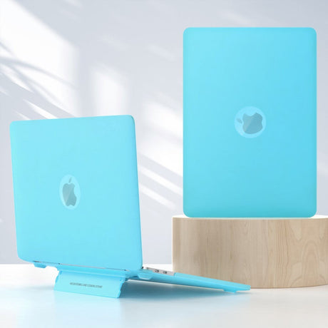 Macbook Air 13 (2018-2020) Plastik Cover m. Ståfunktion - Frosted Blå