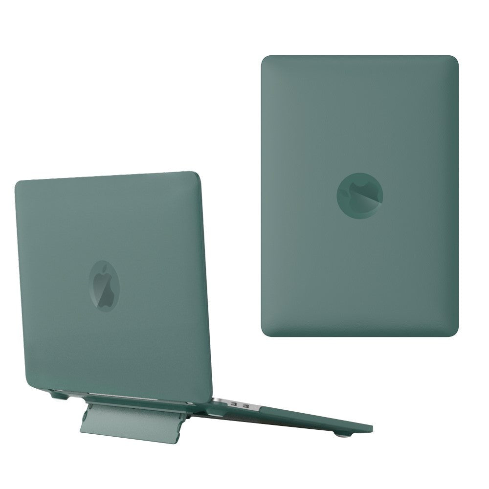 Macbook Pro 14 M1/M2/M3 (2021-2023) Plastik Cover m. Ståfunktion - Frosted Grøn