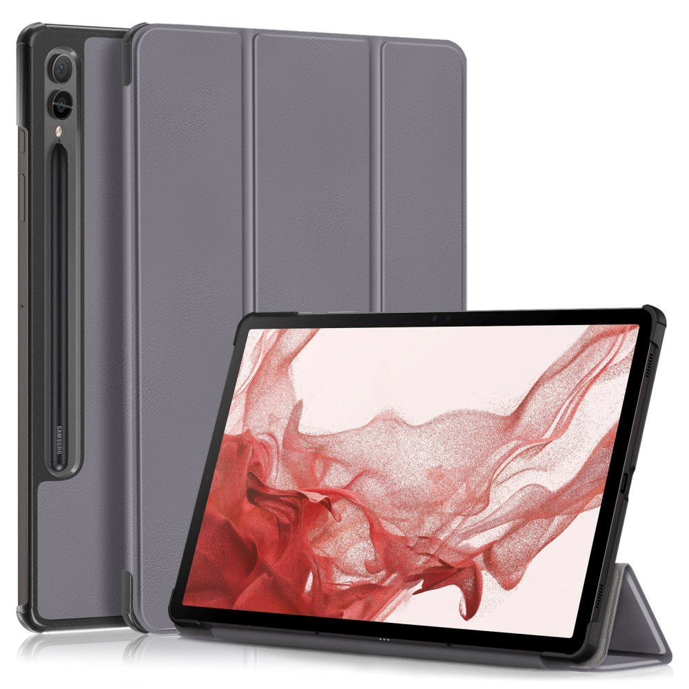 Samsung Galaxy Tab S9 Tri-Fold Læder Flip Cover m. Standerfunktion - Grå