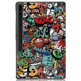 Samsung Tab S9 Ultra Tri-Fold Læder Flip Cover m. Standerfunktion - Graffiti