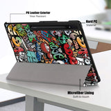 Samsung Tab S9 Ultra Tri-Fold Læder Flip Cover m. Standerfunktion - Graffiti