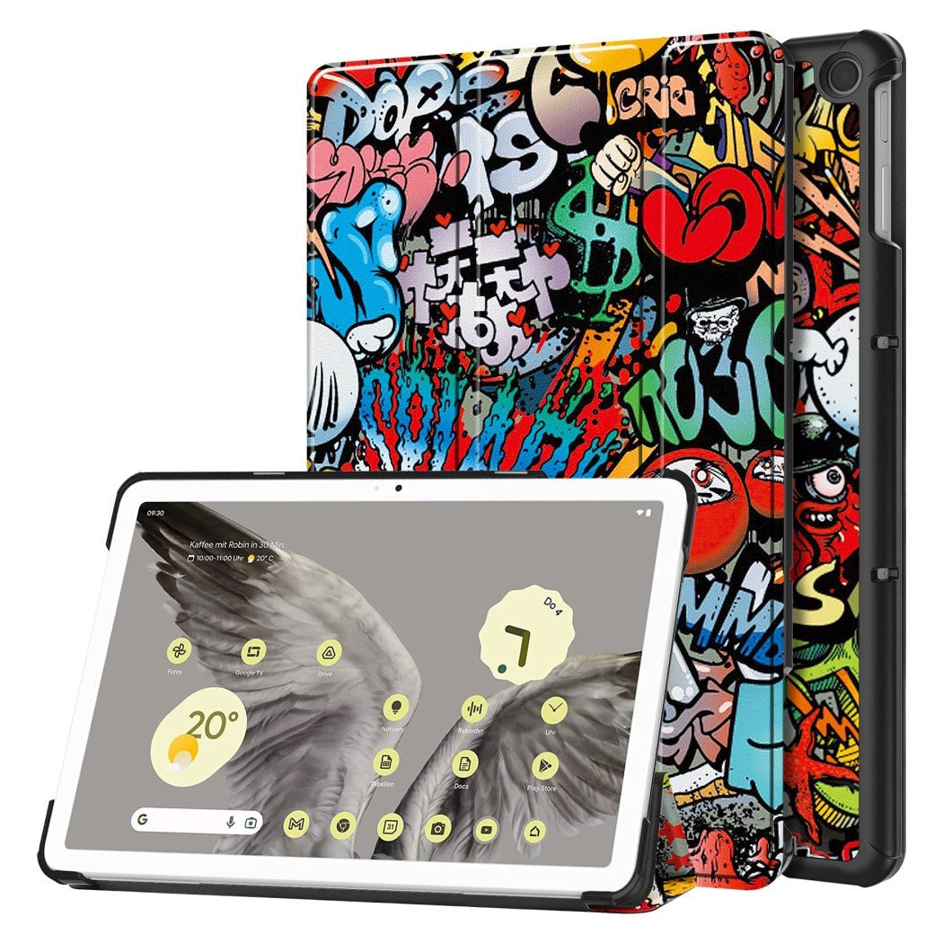 Google Pixel Tablet Læder Cover m. Standerfunktion - Graffiti