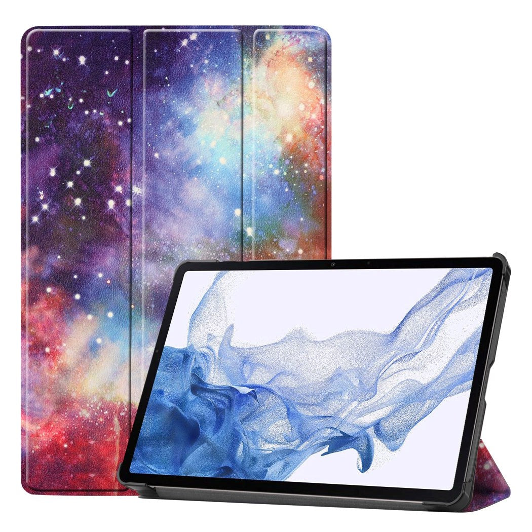 Samsung Galaxy Tab S9 Imiteret Læder Flip Cover - Galakse