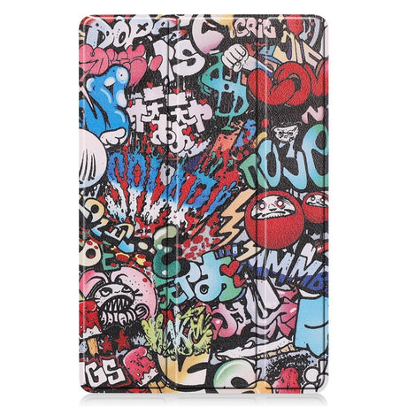 Samsung Tab S9 Imiteret Læder Flip Cover - Graffiti