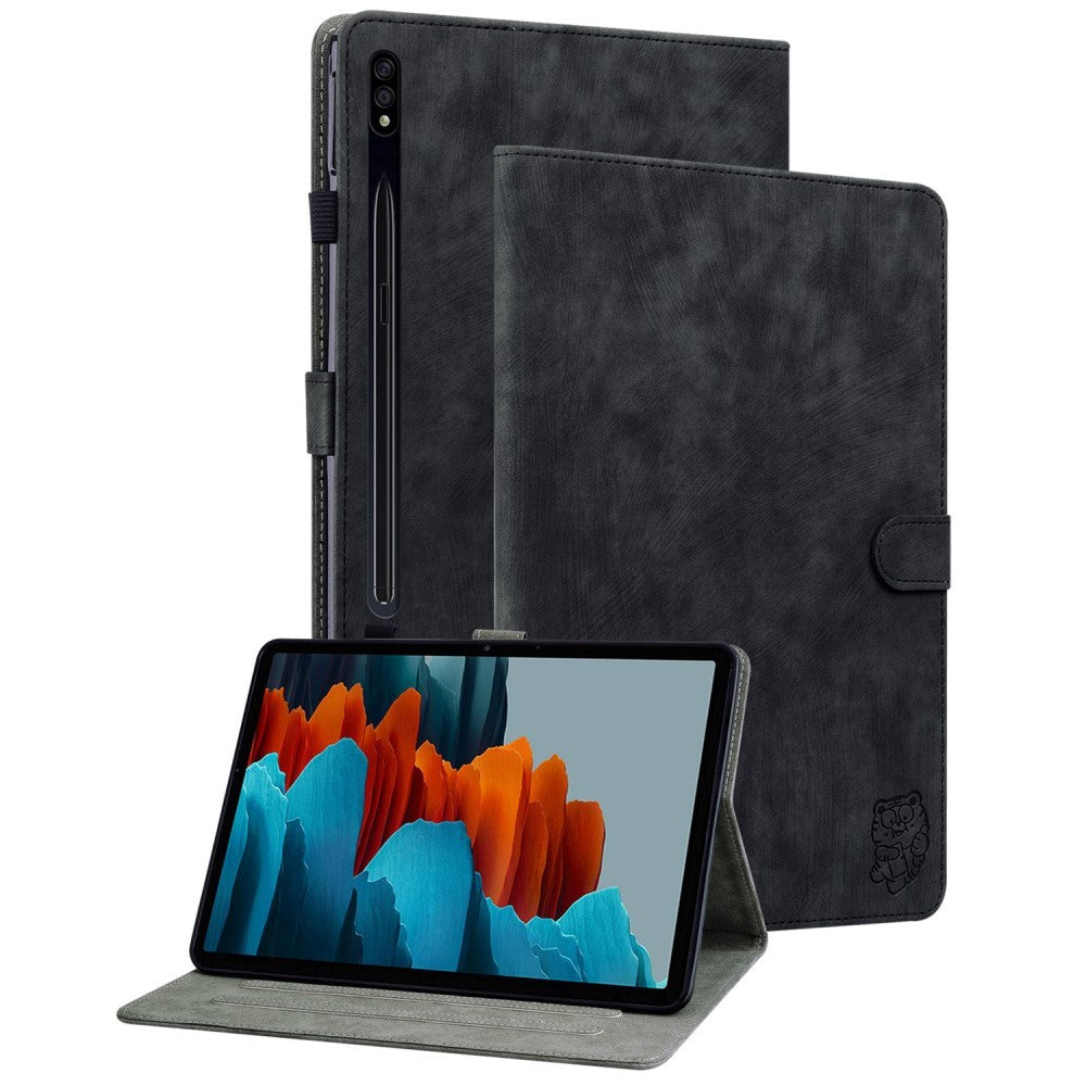 Samsung Galaxy Tab S9 Læder Cover m. Ståfunktion & Kortholder - Sort