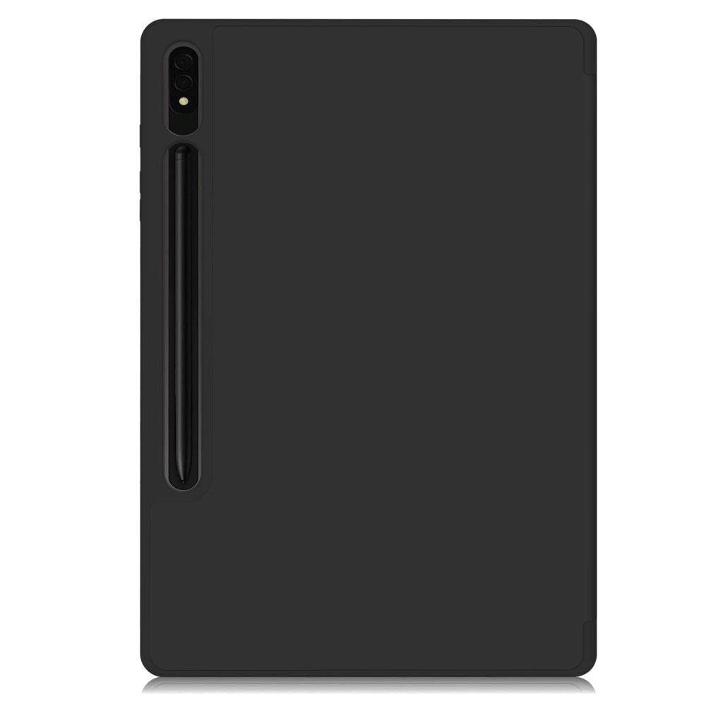 Samsung Galaxy Tab S9+ (Plus) Magnetisk Tri-Fold Læder Flip Cover m. Pencil Holder - Sort