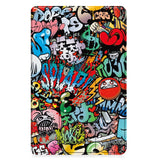 Samsung Galaxy Tab A9 Tri-Fold Kunstlæder Flip Cover m. Vågeblus Funktion - Graffiti