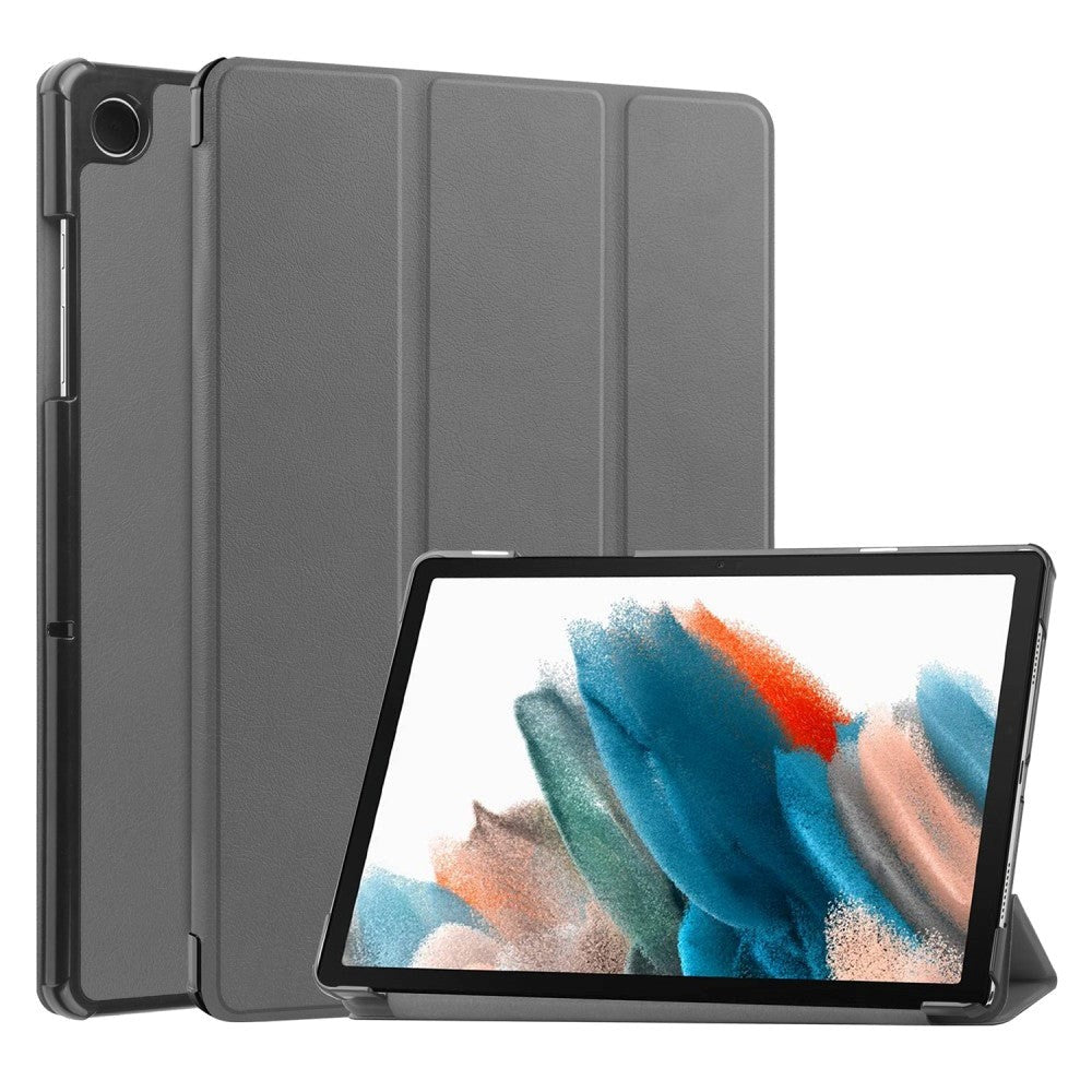 Samsung Galaxy Tab A9 Tri-Fold Læder Flip Cover m. Standerfunktion - Grå